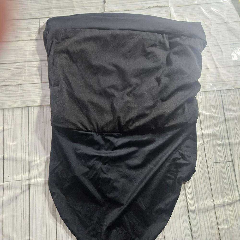 Swimsuits For All Swim Skirt Womens 16 Black Solid Lined Stretch Swim Bottom